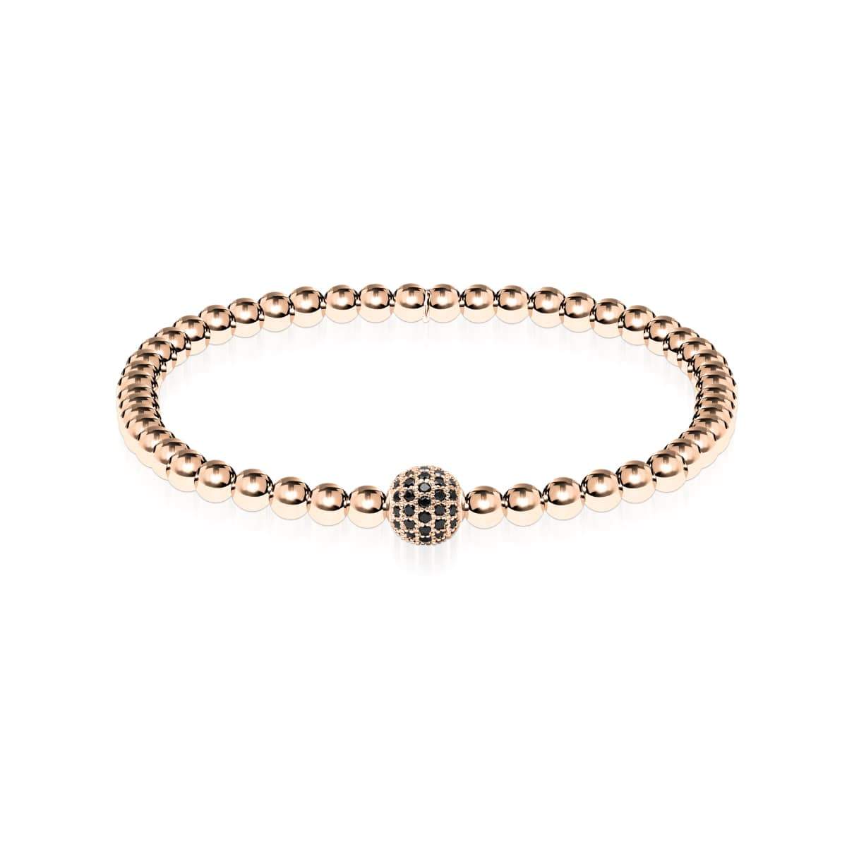 Charismatisch | 18 Karat Roségold | Schwarze Zirkonia-Kristalle | Ausdrucksarmband